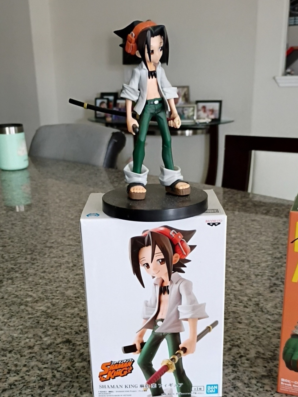 Shaman King Yoh Asakura Figure with Stand - White Jacket & Green Pants